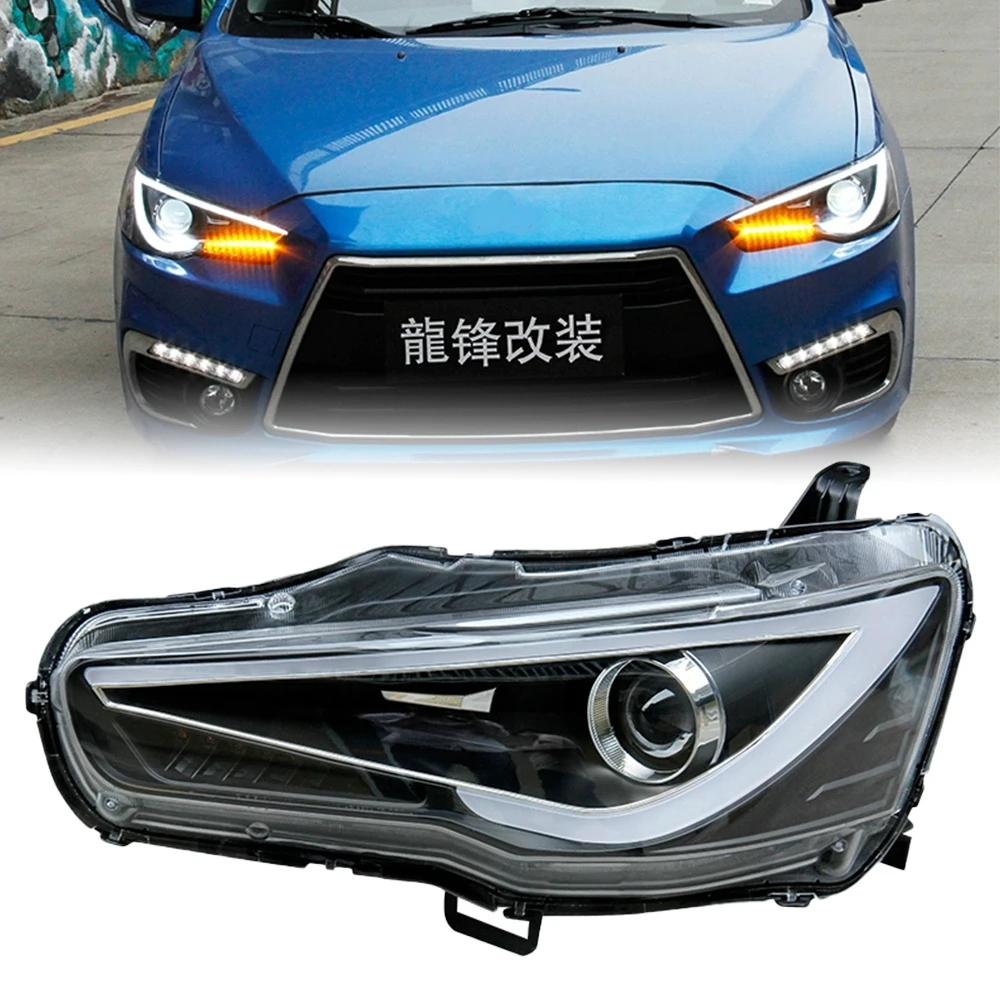 Headlight For Mitsubishi Lancer EX 2008-2016 Car автомобильные товары LED DRL Hella Xenon Lens Hella Hid H7 EVO Car Accessories