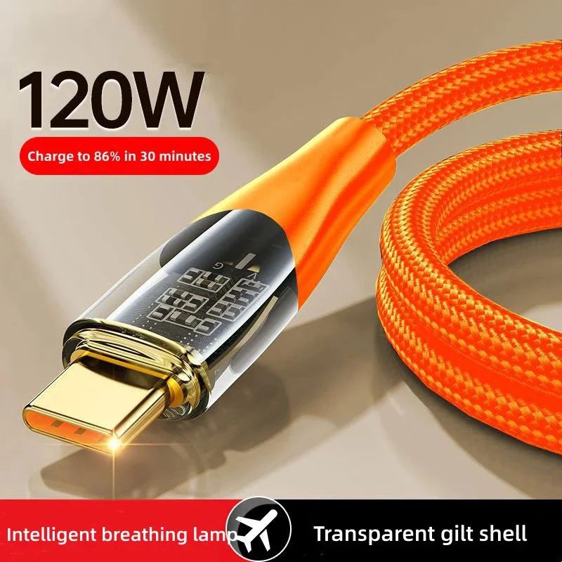 120W 6A USB To Type C Cable Super Fast Charging Data Cord For Xiaomi 12 Redmi Note 11 Samsung S22 S21 Huawei Type-c Charger Cord