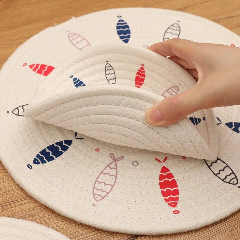 

Kitchen pot mat, thickened dining table plate, bowl mat, household tea cup insulation mat, fabric printed meal mat