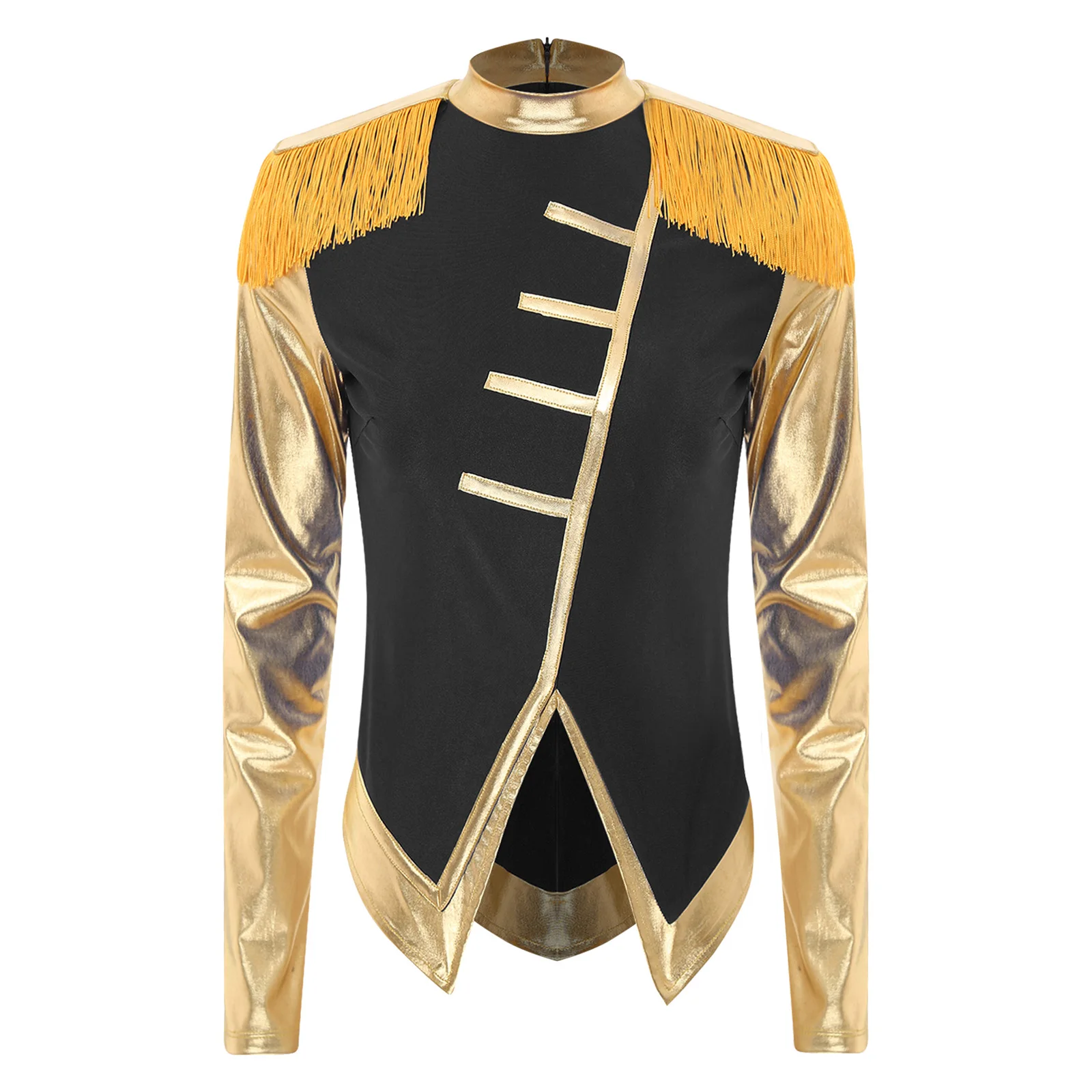 Costume da mago di Halloween CircusRingmaster da donna Stage Drum And Honor Guard Studio Uniform Shirt top con nappa Decor