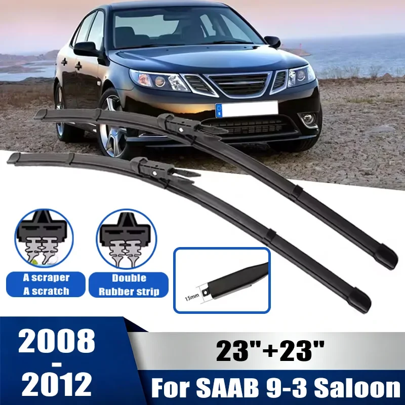 

2pcs Wiper Front Wiper Blades Set For SAAB 9-3 Saloon 2008-2012 2009 2010 Windshield Windscreen Window 23"+23"Car Accessories