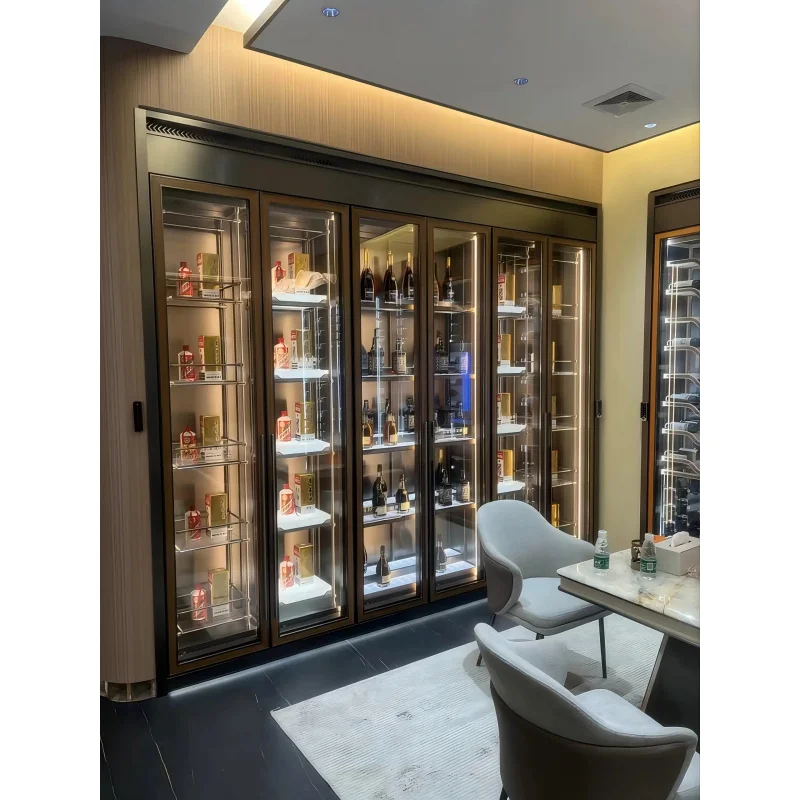 

Customize.Custom Minimalist Stainless Steel Thermostatic Wine Cabinet Modern Living Room Furniture Home Use