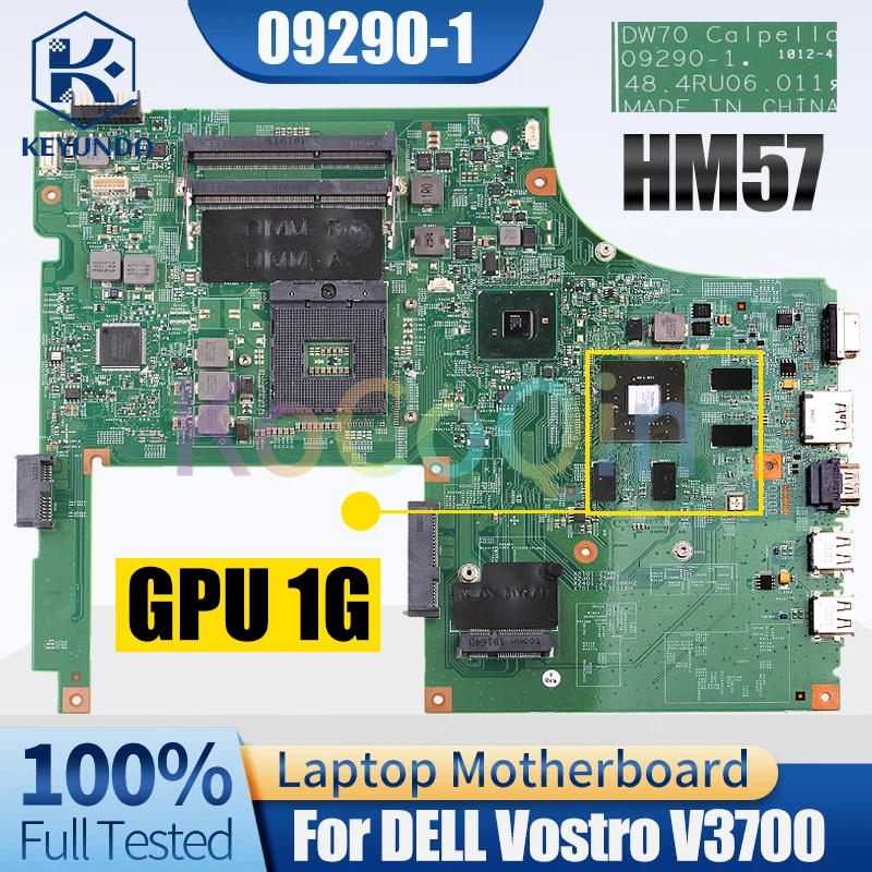 09290-1 For DELL Vostro V3700 Notebook Mainboard N11P-GE1-A3 1G HM57 0WTW8F Laptop Motherboard Full Tested