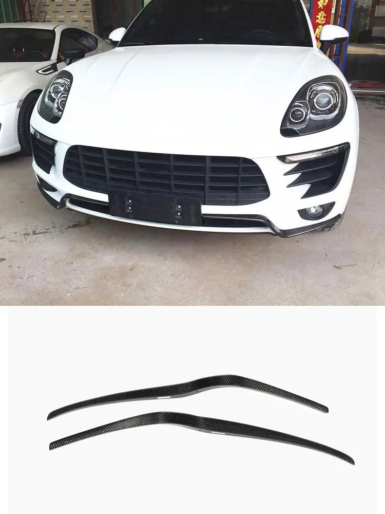Karbonowe owiewki przedniego zderzaka, dokładki, błotniki do Porsche Macan Base 2014-2017, karbonowe wloty powietrza, płetwy, splittery, body kit. — zdjęcie 2