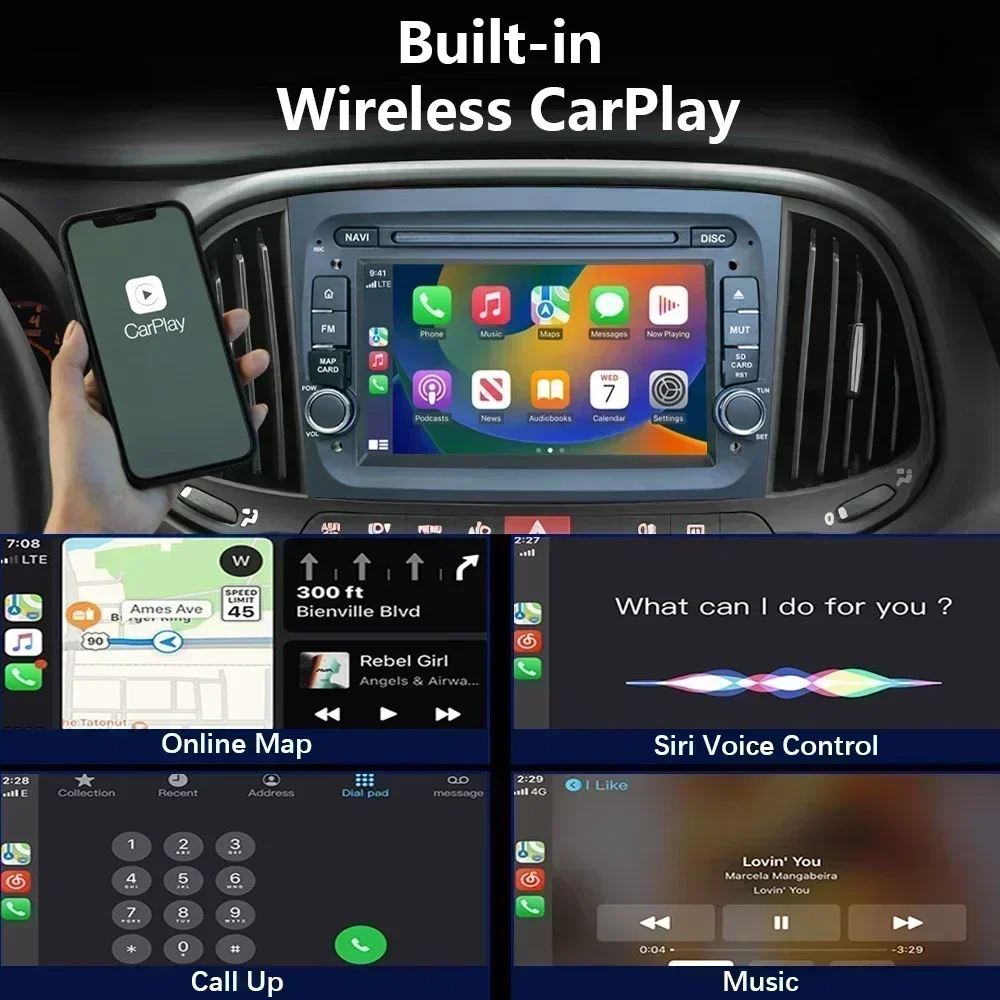 Car Radio Carplay GPS For Fiat Doblo ProMaster City Ram 2015-2019 Multimedia Stereo Navigation Bluetooth WIFI Android 11 CHSTEK