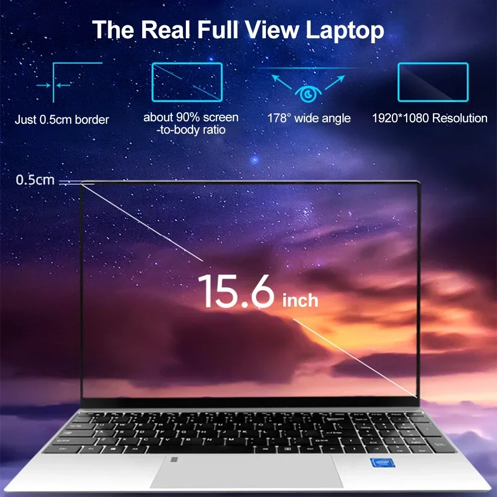 Laptop da gioco portatile con AMD Ryzen 7 2700U, fino a 36 GB di RAM, SSD da 2 TB, Bluetooth, Windows 10/11 Pro e display IPS