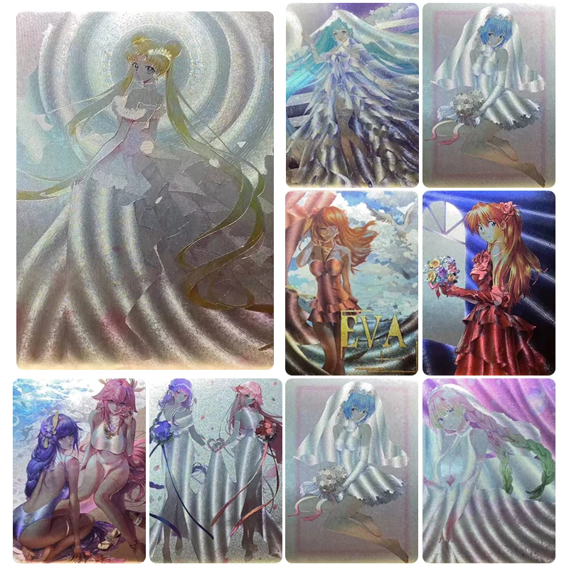 

DIY 8PCS/SET Goddess card Anime characters Ayanami Rei Hatsune Miku Collection flash card Cartoon toys Christmas birthday gift