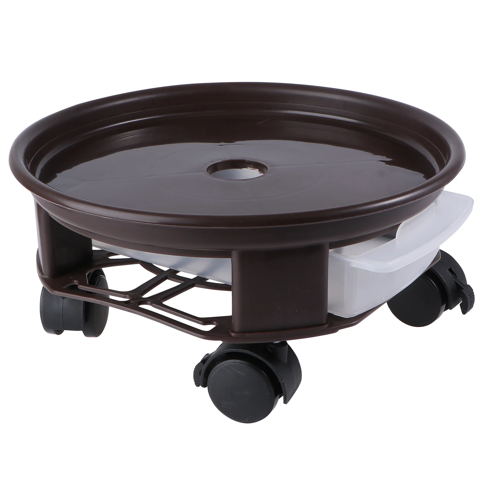 

1pc Movable Base Heavy Duty Plastic Flowerpot Tray Smooth Wheels Dirt Resistant Matte Finish Long Lasting Durable Flowerpot