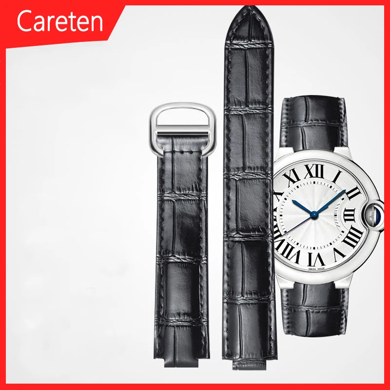 

Genuine Leather Watchband for Cartier Blue Balloon Series Watchband 14mm 16mm 18mm20mm Convex mouth Belt watch strap accessories