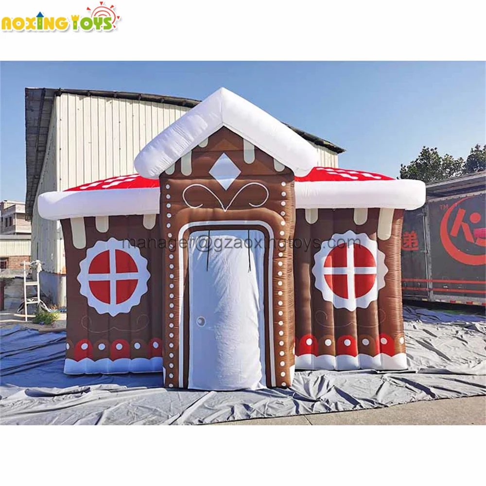 5 x4m Giant Christmas Advertising Decoration gonfiabile Christmas House Canes Santa Grotto tenda con ventilatore per eventi di Festival