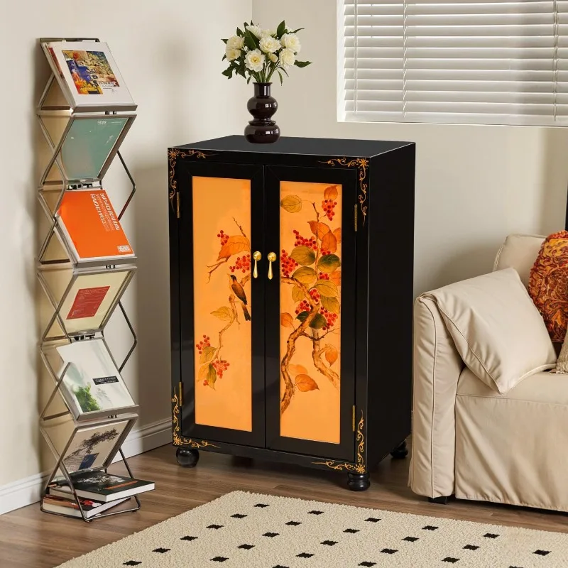 

TS21 New Chinese Style Solid Wood Entrance Cabinet Length 55 Width 40 Height 86cm Storage Bookcase