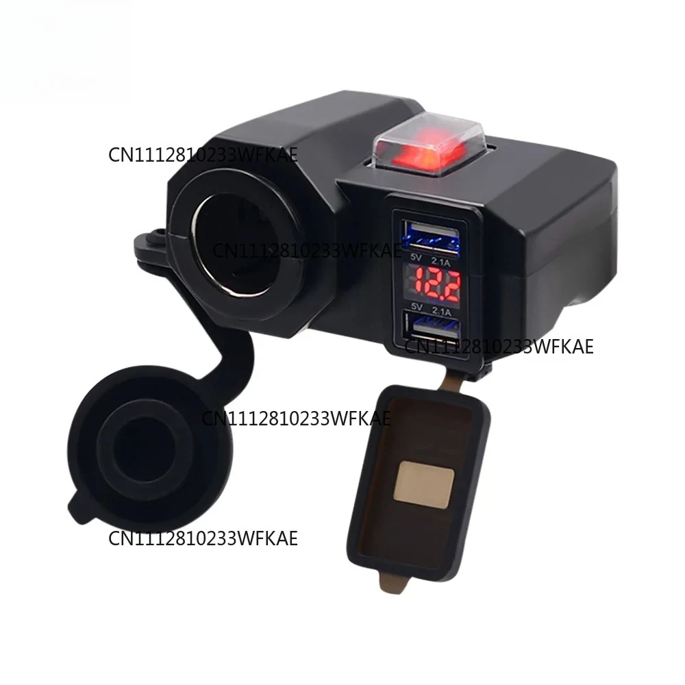 Motorcycle 12V USB Cigarette Lighter Socket Waterproof 12v Power Suply Car Charger Adapter Digital Display With Switch