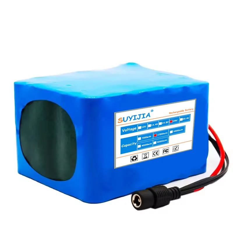 แบตเตอรี่ลิเธียมไอออน Nouveau 24V 17.5Ah 6S5P 18650 25.2v 17500mAh สำหรับจักรยานไฟฟ้าแบบชาร์จได้