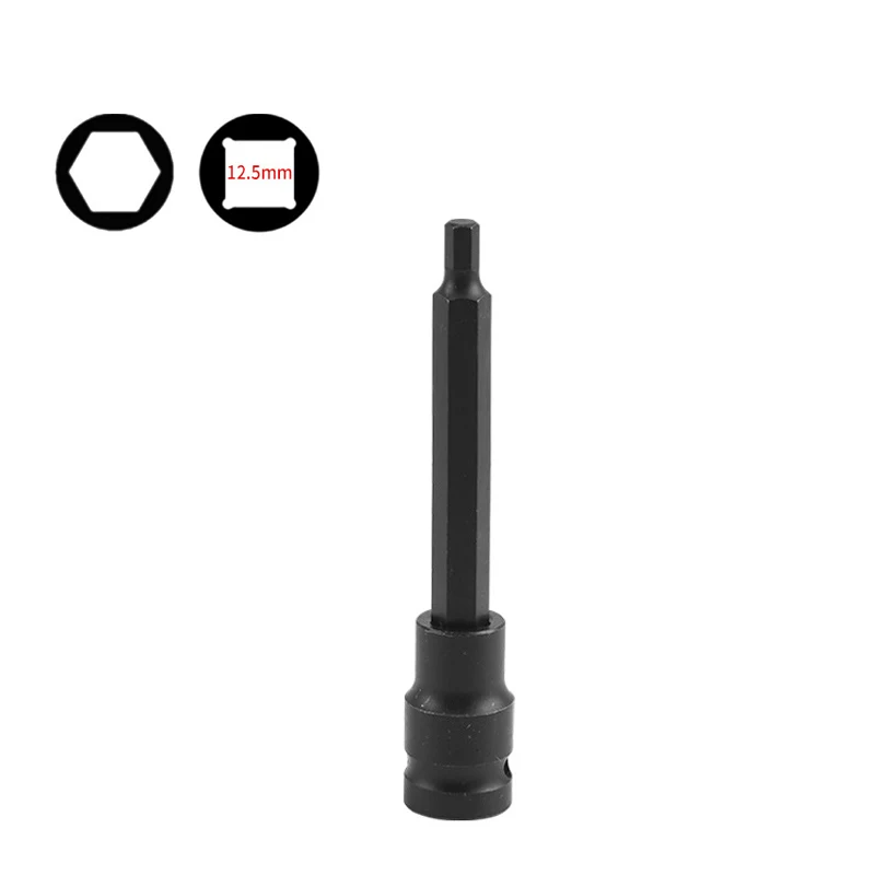 

1PCS 150MM 1/2' Drive Hex Bit Sockets H4 H5 H6 H8 H9 H10 H12 H14 H19 Hexagonal Screwdriver Bit Socket Hand Tool Socket Joint