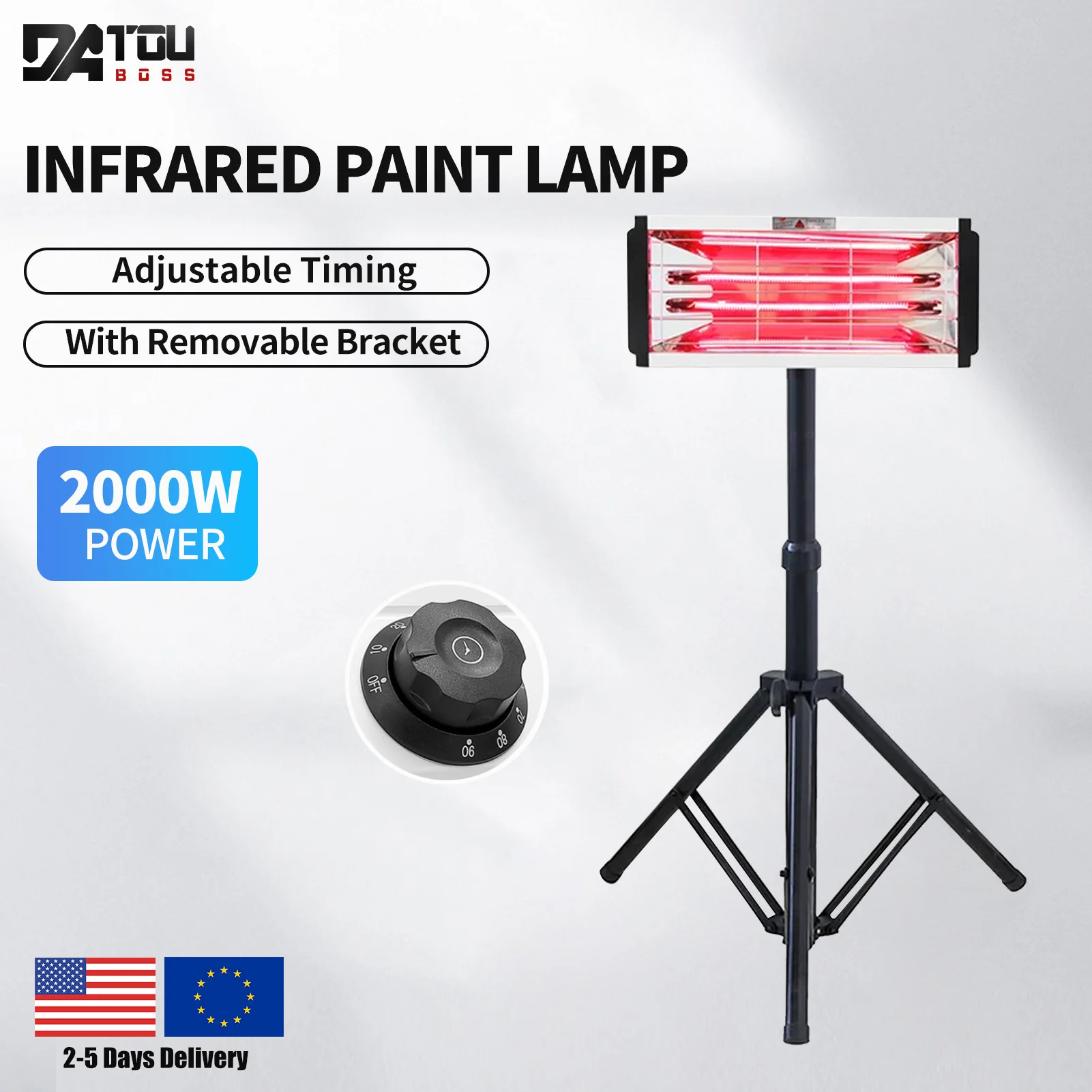 DATOUBOSS ZJ-KC-003 Short-Wave Infrared Paint Baking Lamp 2000W Infrared Drying Lamp For Car Body Paint Curing Lamps