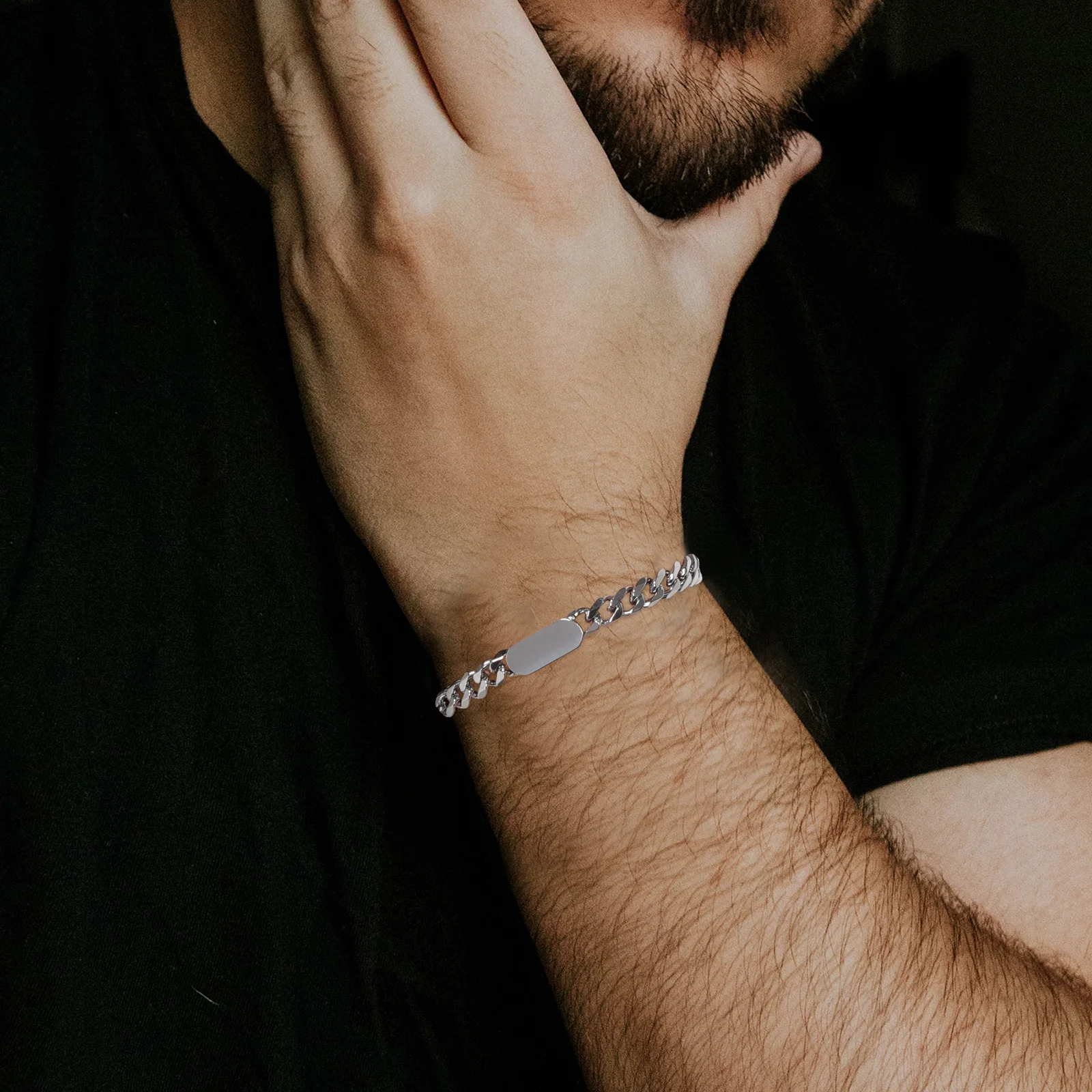 

Titanium Steel Hip Hop Link Hip Hop Chain Chain Bracelet Adjustable Wristband For Women Daily Wear Party Jewelry