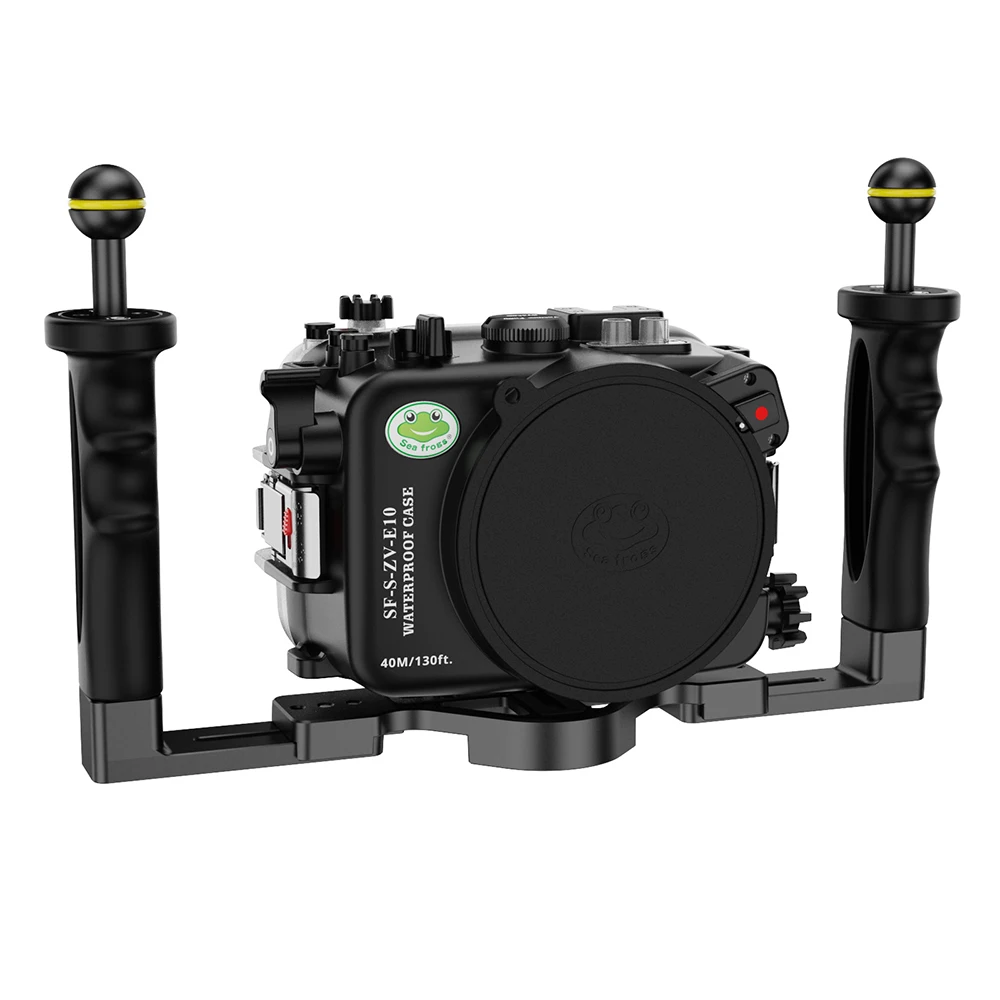 

Новейший водонепроницаемый бокс Seafrogs для камеры Sony ZV-E10 с плоским объективом, для подводной съемки на глубине до 40 м/130 футов, для фотосъемки и освещения