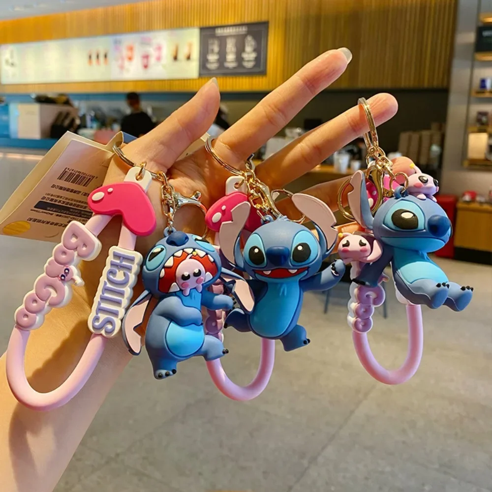 

MINISO Kawaii Anime Peripheral Disney Stitch Cartoon Cute Key Chain Pendant Backpack Accessory Decoration Couple Festivals Gift