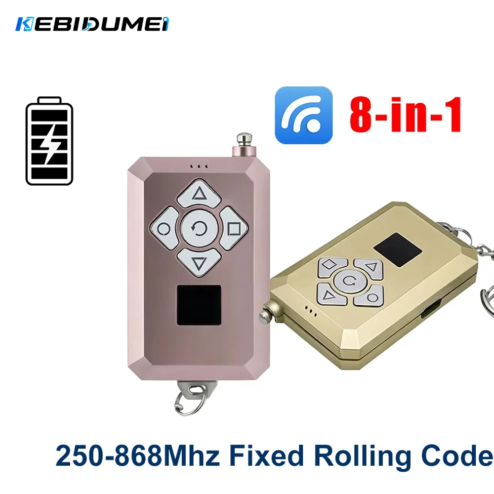 KEBIDUMEI Remote Control Duplicator 8-in-1 Garage Door Gate Remote Clone Multi-frequency 250-868Mhz Fixed Rolling Code