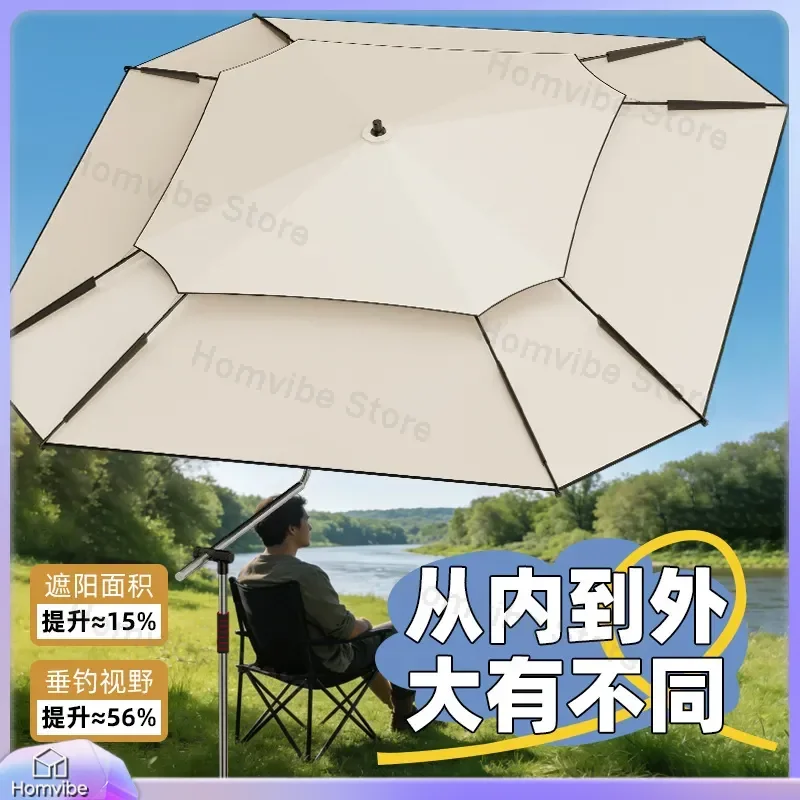 Square Outdoor Umbrella Heavy Duty Rainproof Sunshade for Camping Fishing Stall Thickened Universal Folding Parasol Garden