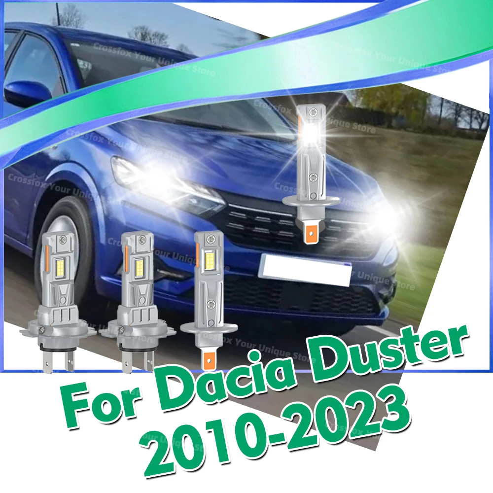2/4x 6000K 3570 CSP LED Headlight 30000LM High Low Beam Bulbs For Dacia Duster 2010 2011 2012 2013 2014 2015 2016 2017 2018-2023