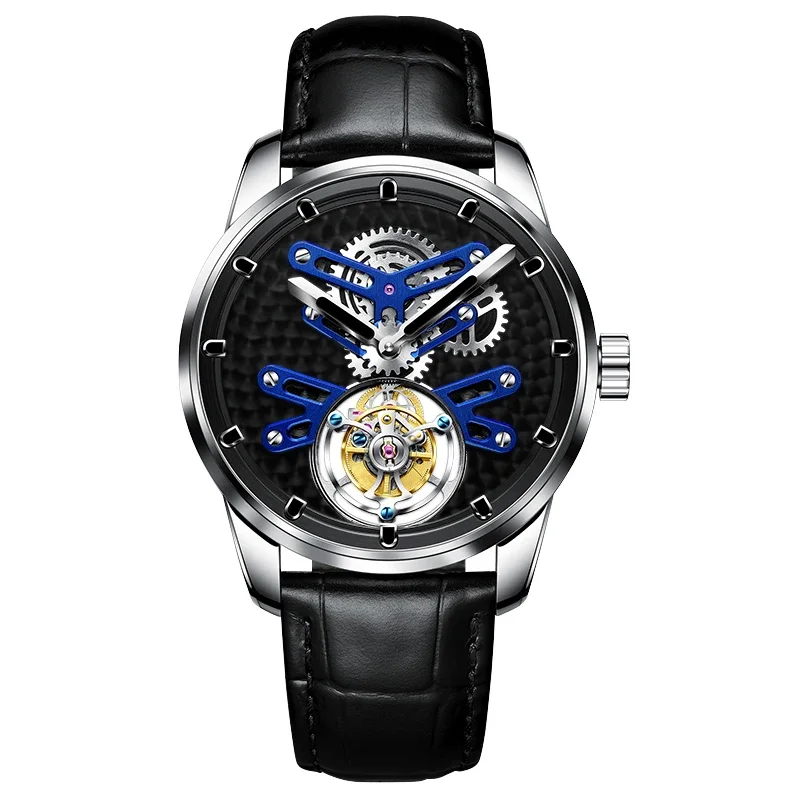 

AESOP Genuine Tourbillon Mechanical Watch For Men Fashion Waterproof Business Trend Watches 7029 Skeleton Dial Steel Strap 2023