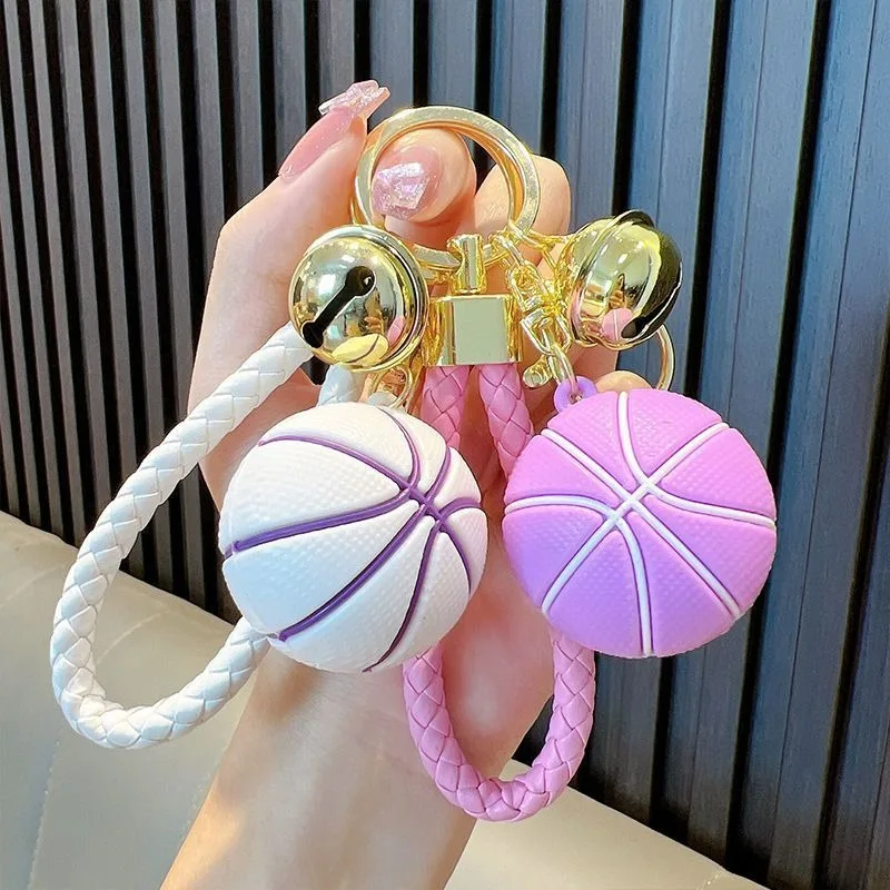 Soft rubber sports basketball keychain mini backpack pendant men's fashion trend car keychain pendant wholesale