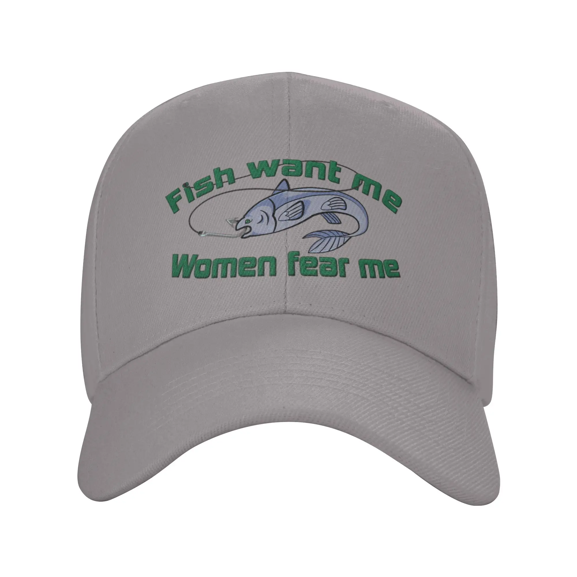 Fish want me  women fear me Trendy Baseball Cap Cheerleading Event Inner Sweatband Hip Hop Cap