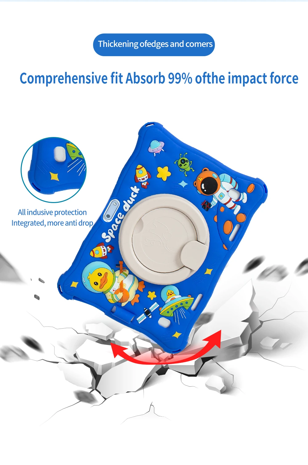 BDF Kids 10,1 Zoll Tablet Android 11 PC 4 GB Ram 64 GB Rom 3G SIM-Kartensteckplatz Eingebaute Kinderprogrammsoftware WiFi Bluetooth – Detail 8