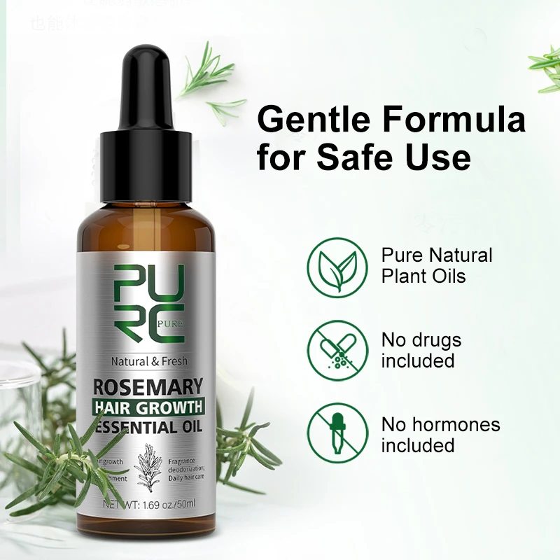 PURC Rosemary Oil for Hair Growth Products Hair Loss Treatment Ginger Fast Hair Growing for Men and Women Hair Care