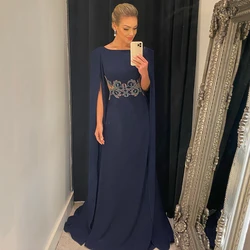 Customized Ball Fashion Scoop Navy Blue Mother Of Bride Dresses With Rhinestones Mermaid Godmother Evening Formal Party Gowns Pl