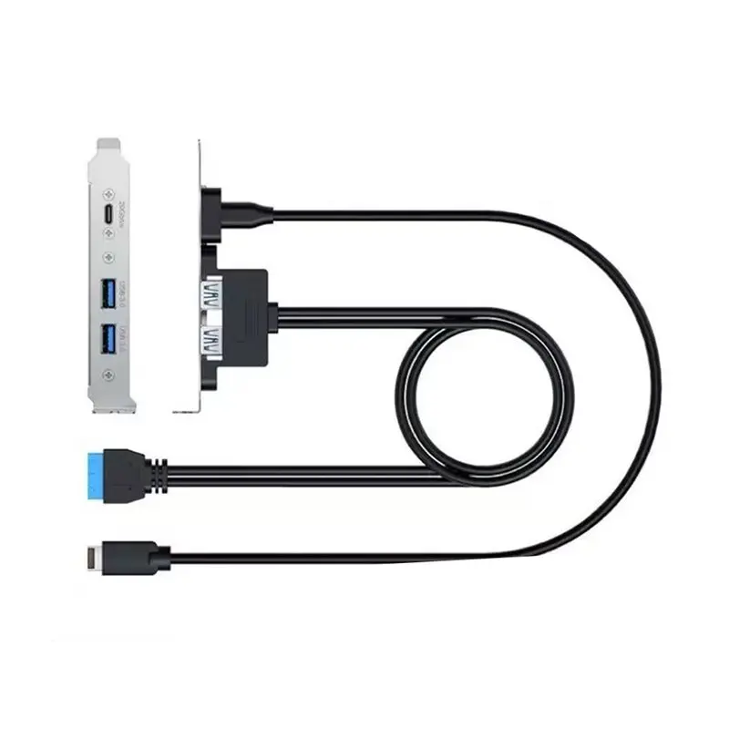 USB3.2 Gen2x2 20Gbps Front Panel Adapter, Type-E Key-A USB-C And USB To USB3.2 20Pin And 19Pin Connectors