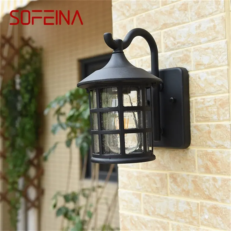 

SOFEINA Outdoor Wall Lamps Retro Bronze LED Light Sconces Classical Waterproof for Home Balcony Villa Decoration