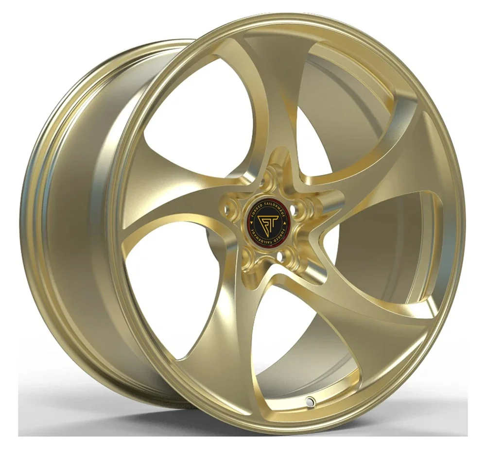 

Brushed Champagne Gold rotary forged wheels for tesla 6061-T6 Aluminum Alloy Wheels for Porsche 18 19 20 21 5x130/120/114.3