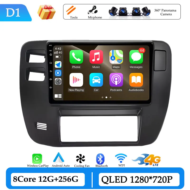 Draadloze CarPlay voor Nissan Patrol Y61 2002-2004 9 inch Android 15 GPS Navigatie Autoradio Video Multimedia Speler DSP Stereo
