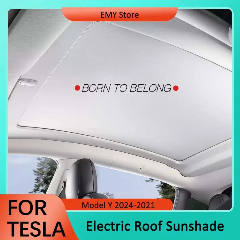 Electric Sunshade For Tesla Model Y 2024-2021 Integrated Car Sun Roof Shade Retractable Sun Visor Interior Modificati Parts