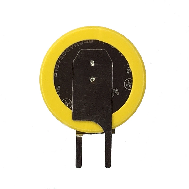 2PCS/lot ML1220  1220 With Soldering Foot Rechargeable 3V Button Cell Battery Good Quality