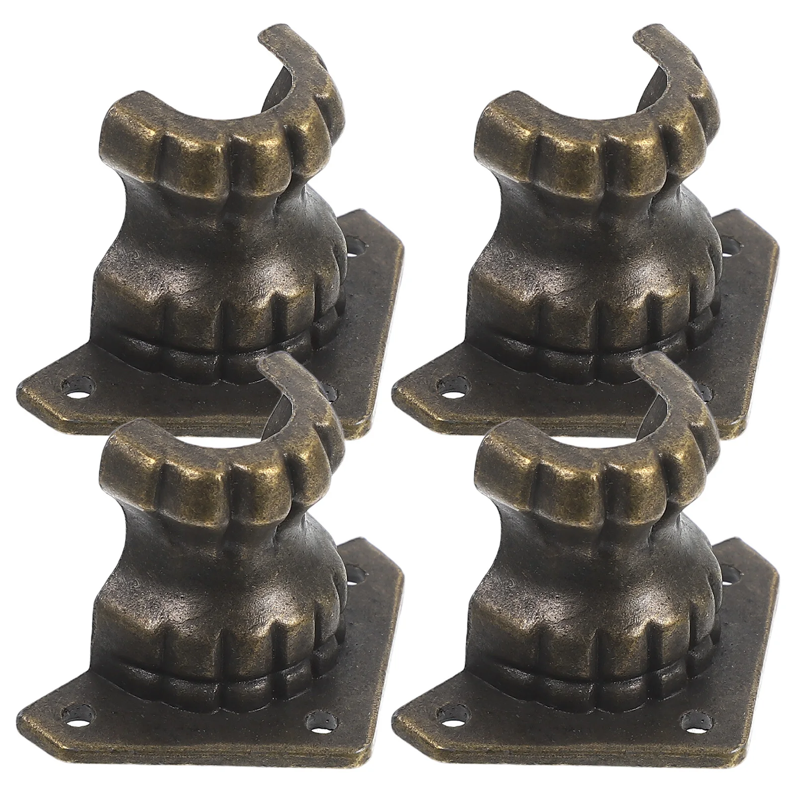 

4 pcs Furniture Legs Metal Feet Corner Protector Olive Green Box Feet For Cabinet Jewelry Case Sofa Table Couch Dresser