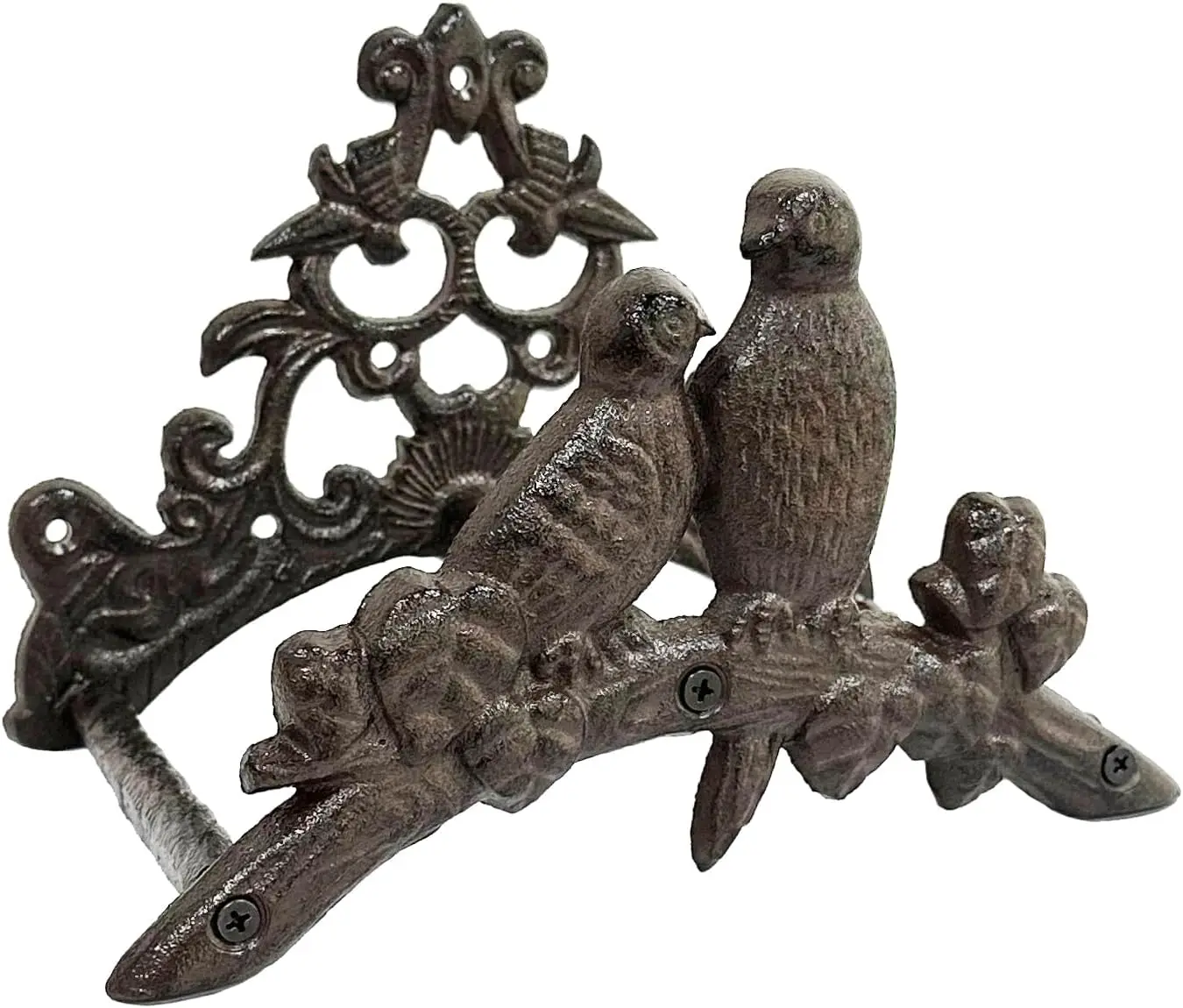 

Heavy Duty Cast Iron Garden Hose Holder, Wall Mount Rack Organizer for Up to 100 ft Hoses, Easy Installation