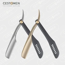 CestoMen Premium Metal Cut Throat Straight Razor Hair Removal Razor Changeable Blade Straight Edge Razor For Haircut