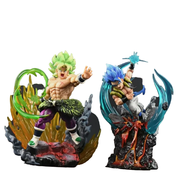 

23cm Dragon Ball Figure GK Broly vs Gogeta Resonance Series Scene Effect Anime Action Figurines Model
