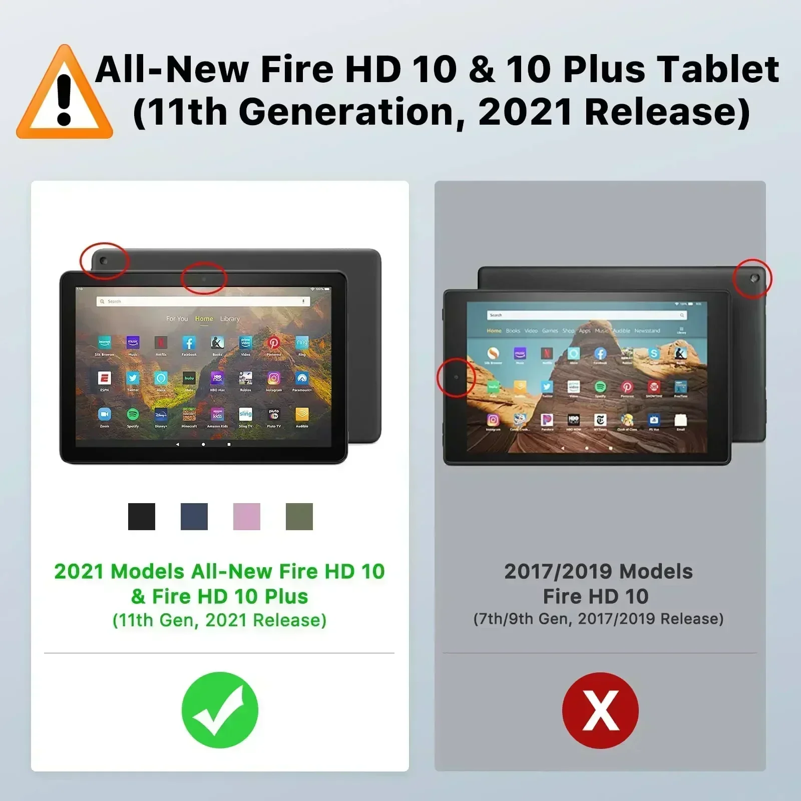 Casing Tablet untuk Fire HD 10/Fire HD 10 Plus 2021 (10.1 inci) TPU Ultra ramping sudut diperkuat penutup pelindung tahan guncangan bening