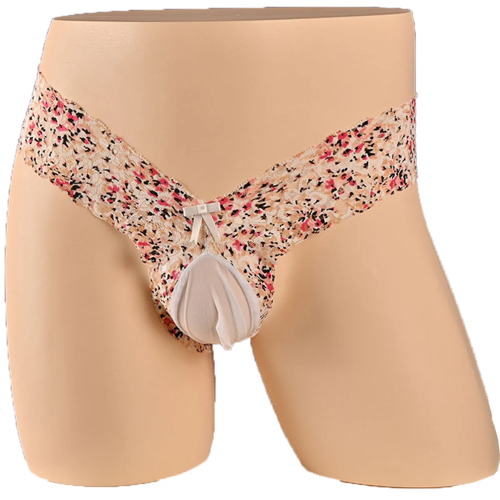 Men Sissy Print Thong G-String Pouch Panties Bikini Underwear Lingerie Underpants Sissy Knickers Cock Pouch Gay Men Briefs