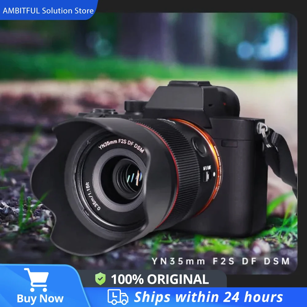 Yongnuo YN 35 مللي متر YN35mm F2S DF DSM AF MF وضع التركيز فتحة كبيرة عدسة الكاميرا لين لسوني E جبل A7II A6600 A6500 A9 A7RII