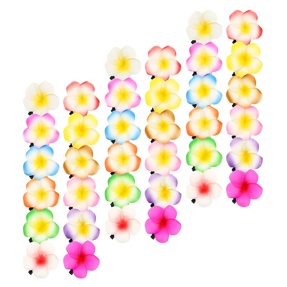 

36Pcs Plumeria Flower Hair Clips Lifelike Hawaii Style Hair Accessories Versatile Decorative Clips for Luau Outfits and Daily