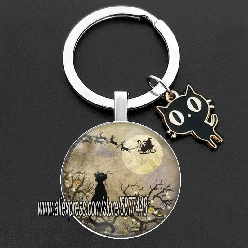 Fashion Lovely Cartoon Cats Keychain I Love My Cat  Purse Key Chain Ring Jewelry for Lovely Women and Girls