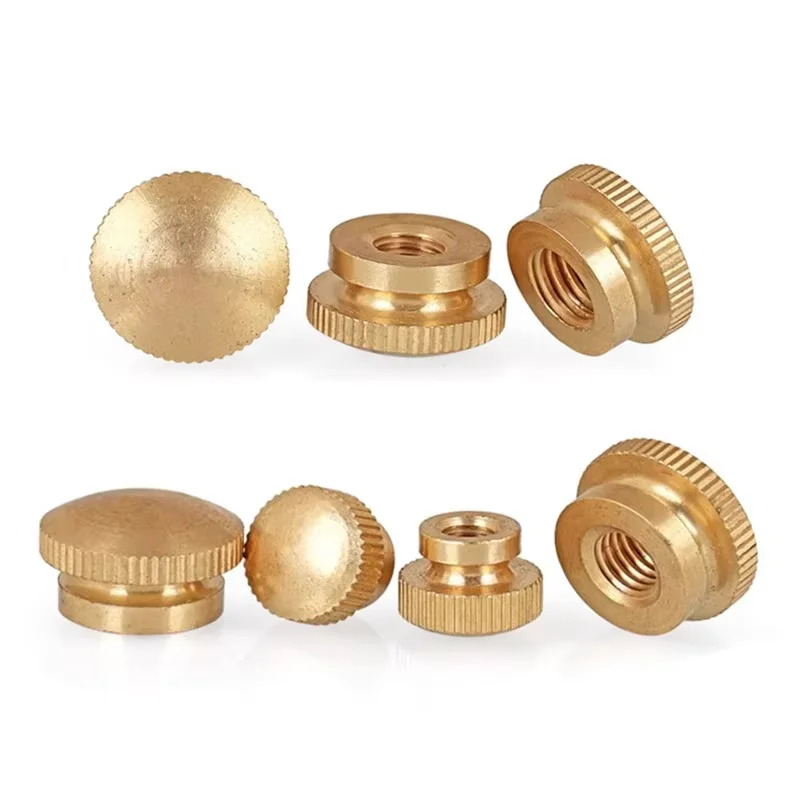 1pcs Brass High Head Knurled Thumb Nuts M3-M8, Natural Brass Hand-Tighten Decorative Fasteners for Furniture, DIY & Electronics