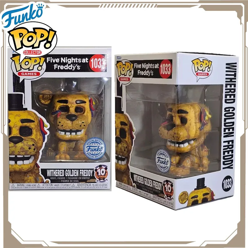 متوفر في المخزون Funko Pop الأصلي خمس ليال في Freddy's1086 ذابل فريدي دمية ألعاب شخصيات الحركة للبنين بنات أطفال هدية نموذج