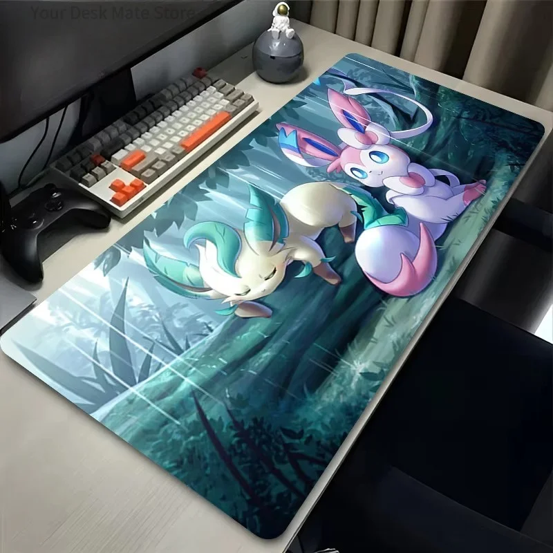 Leafeon und Sylveon Gaming-Mauspad, wasserdichte, rutschfeste Schreibtischunterlage