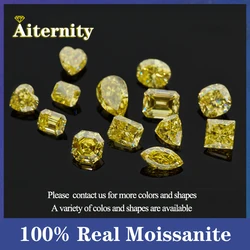 0.5-6ct Rare Colored Moissanite Loose Stone Real VVS1 Lab Grown Princess Crystal Yellow Pink Certified Heart Moissanite Diamonds